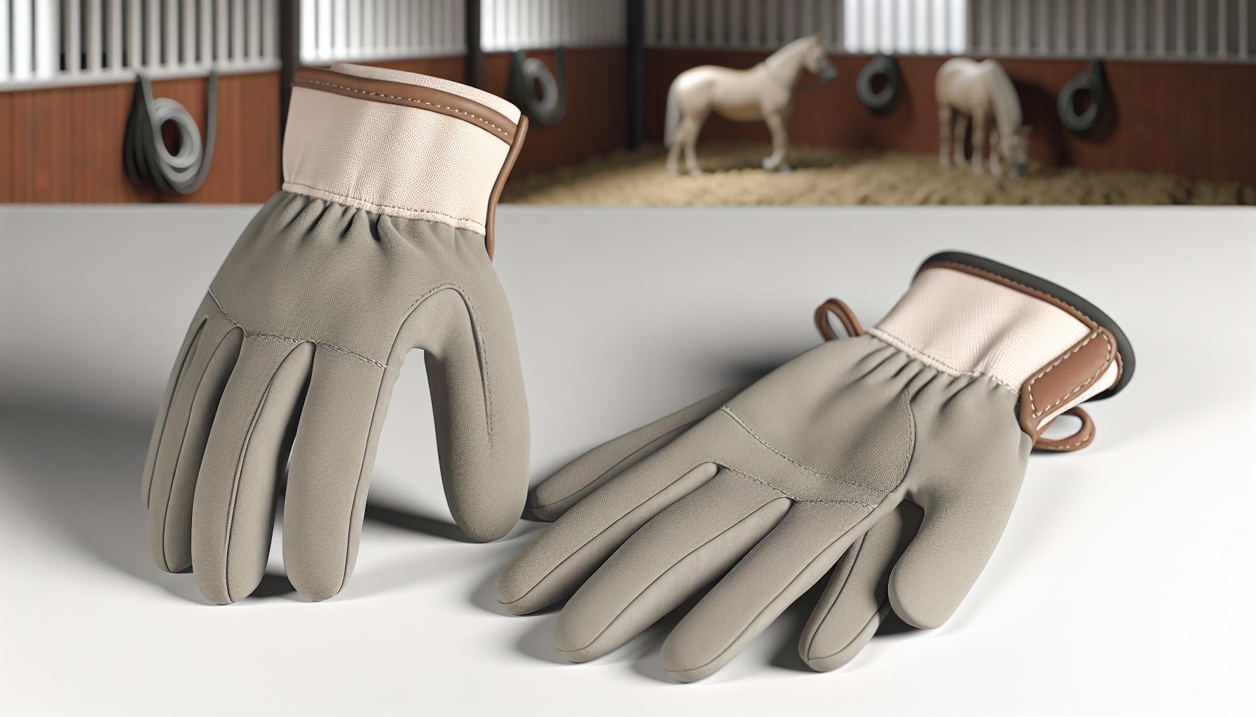 Gants de travail pour soin du cheval
